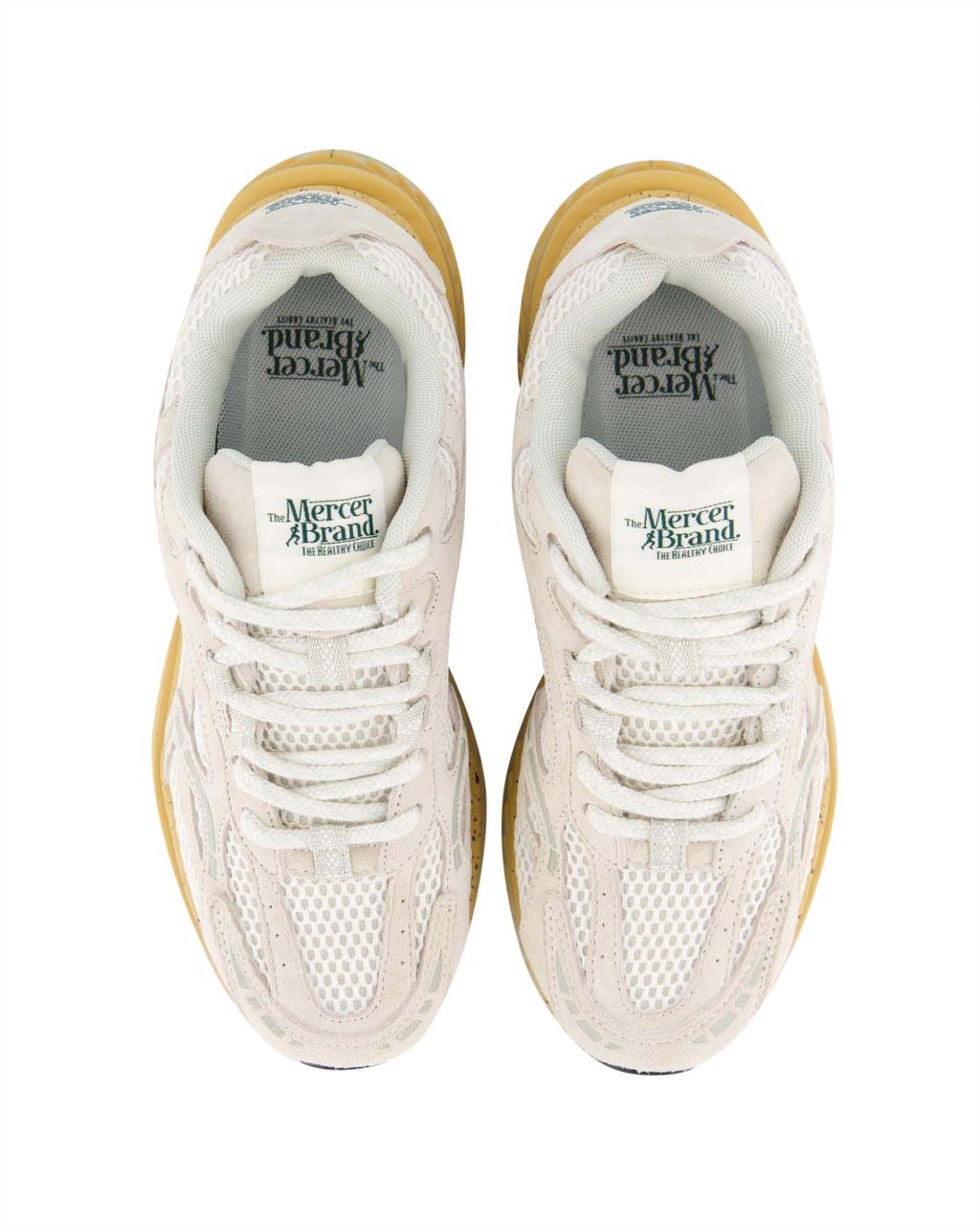 Mercer Amsterdam Dames The Re-Run Vibram Sneaker Beig Wit