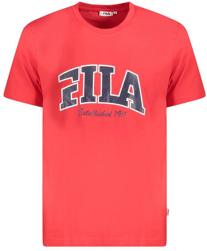 Fila Red Cotton Men T-Shirt Zwart