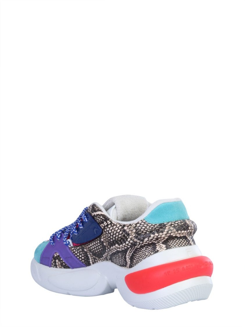 Fila Multi-Color Chunky Sneakers With Tubular Sole Blauw