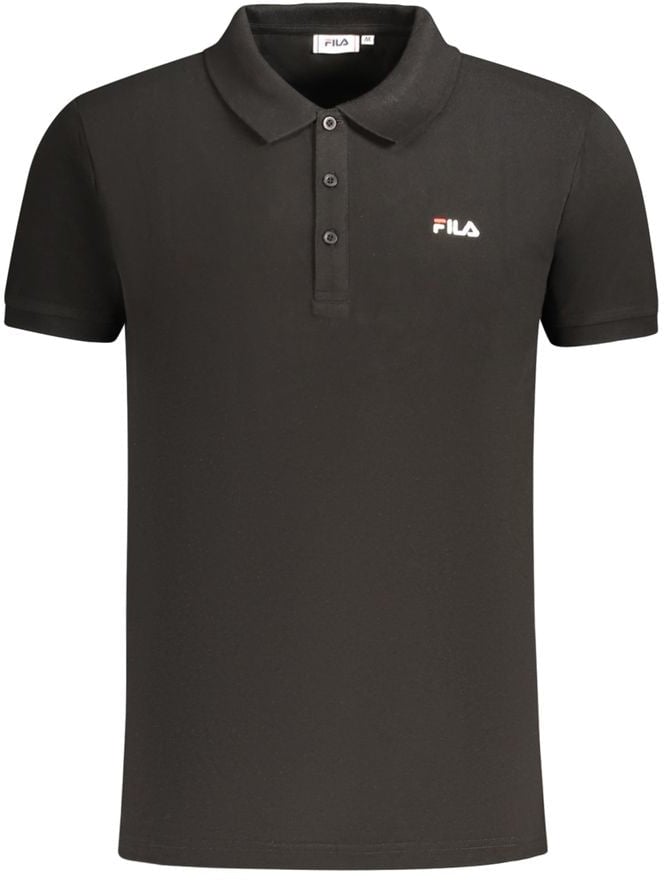 Fila Black Cotton Men Polo Zwart