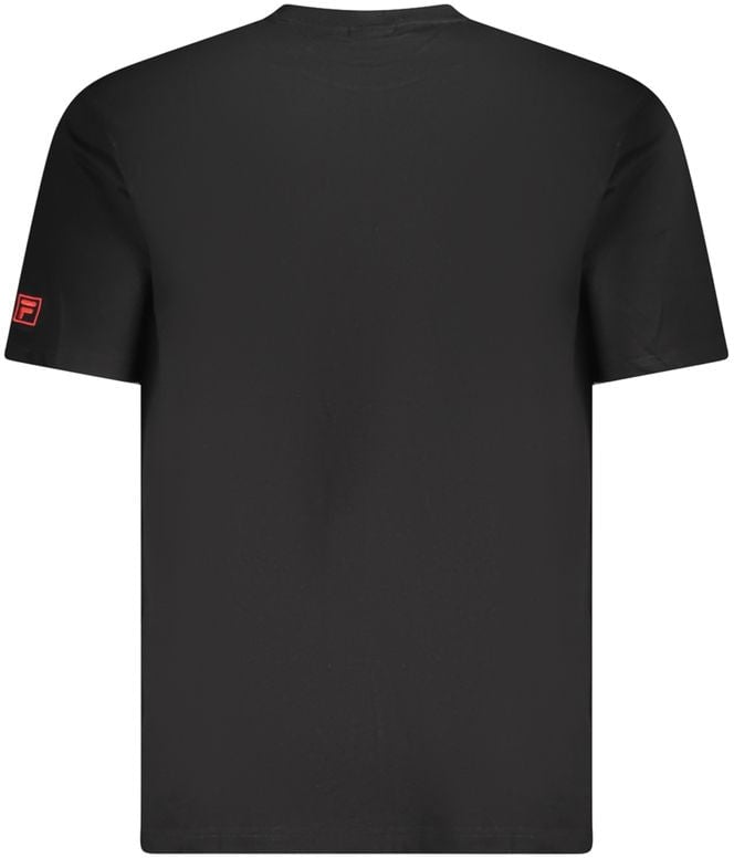 Fila Black Cotton Men T-Shirt Zwart