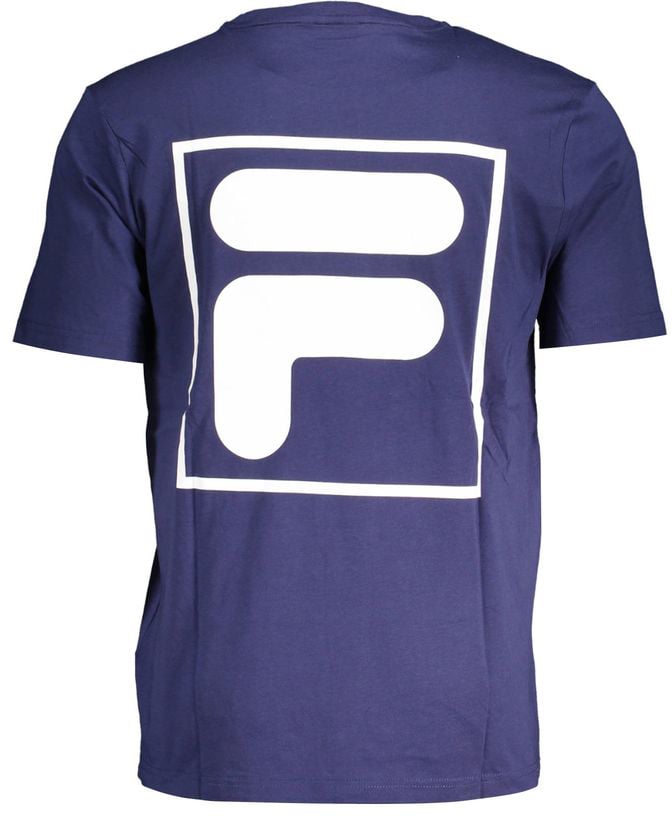 Fila Blue Cotton Men T-Shirt Blauw