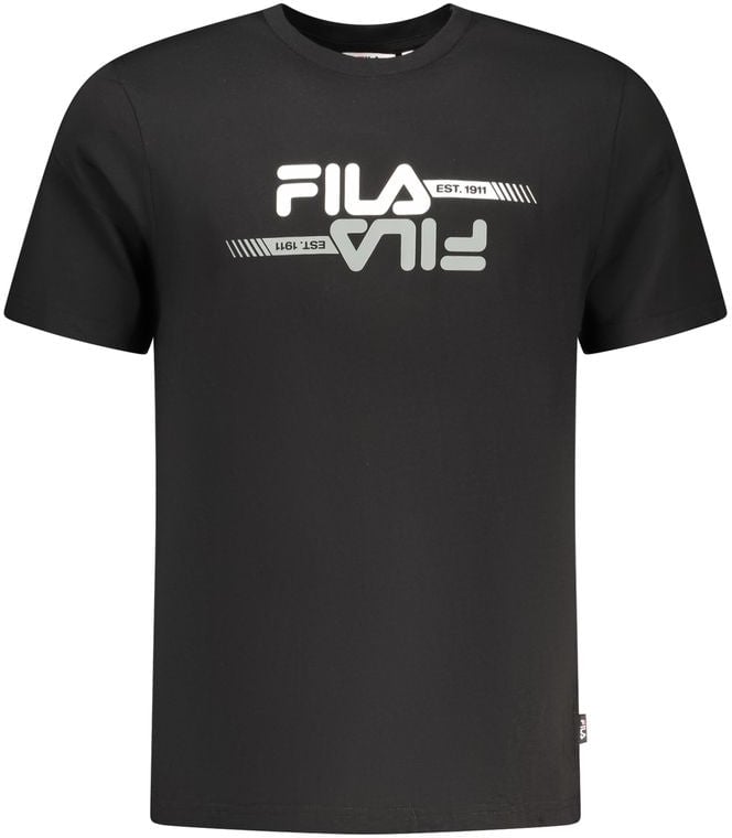 Fila Black Cotton Men T-Shirt Zwart