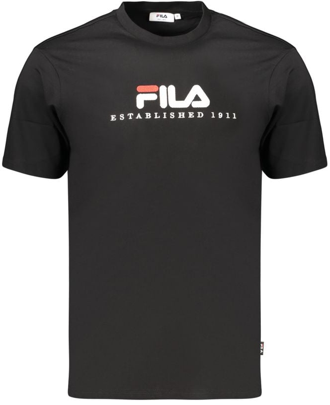 Fila Black Cotton Men's T-Shirt Zwart