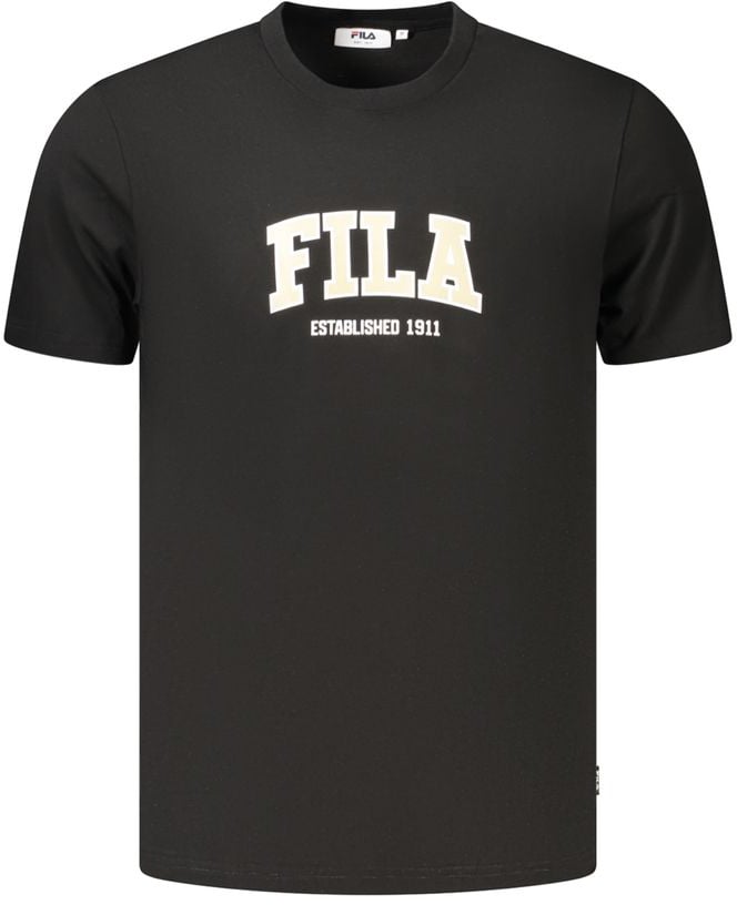 Fila Black Cotton Men's T-Shirt Zwart