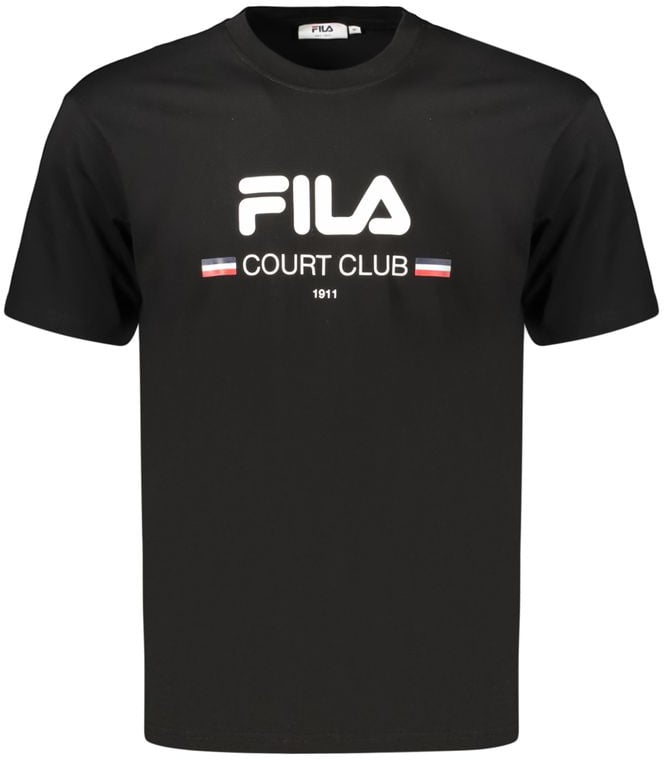 Fila Black Cotton Men's T-Shirt Zwart