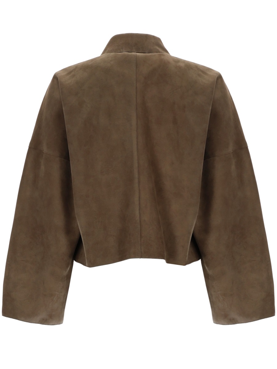 Filippa K Coach Oversized Matte Leather Jacket Grijs