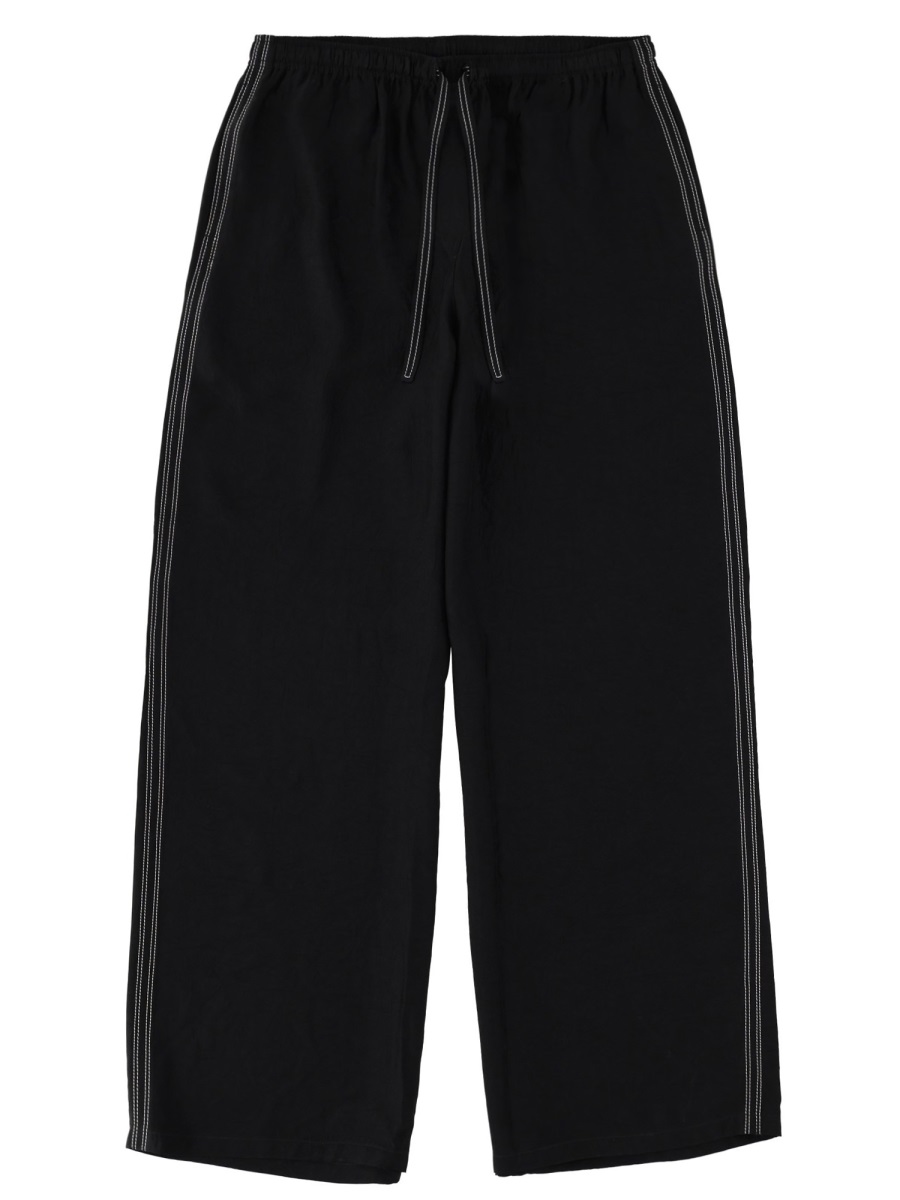 Filippa K Eve Wide-Leg Draped Drawstring Pants Zwart