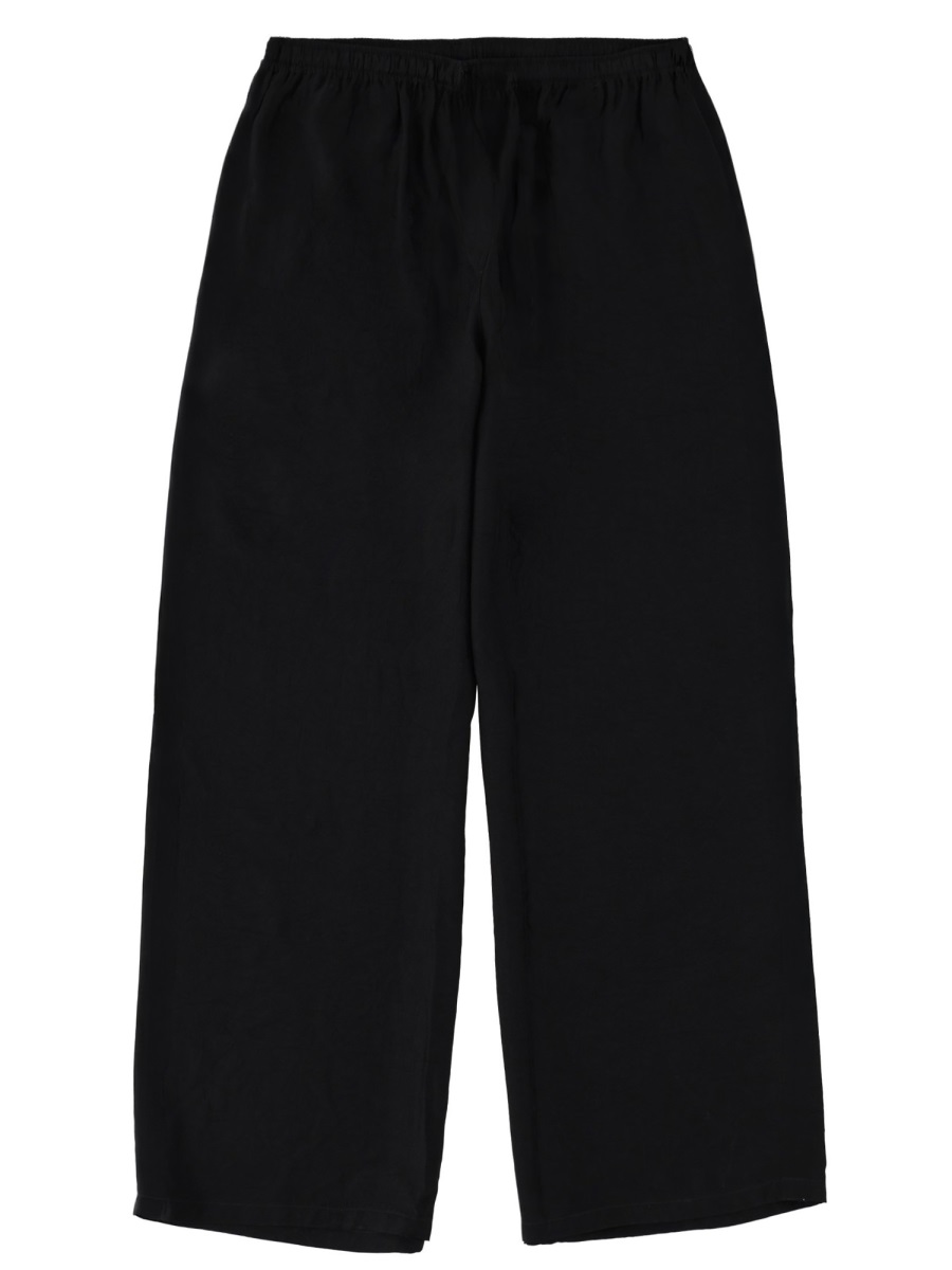 Filippa K Eve Wide-Leg Draped Drawstring Pants Zwart