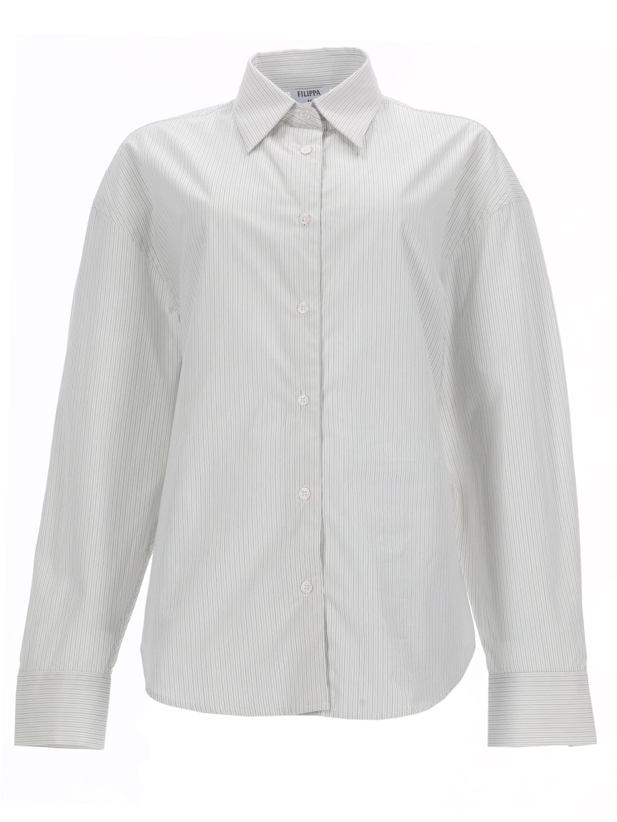 Filippa K Relaxed Fit Vertical Stripes Shirt Wit