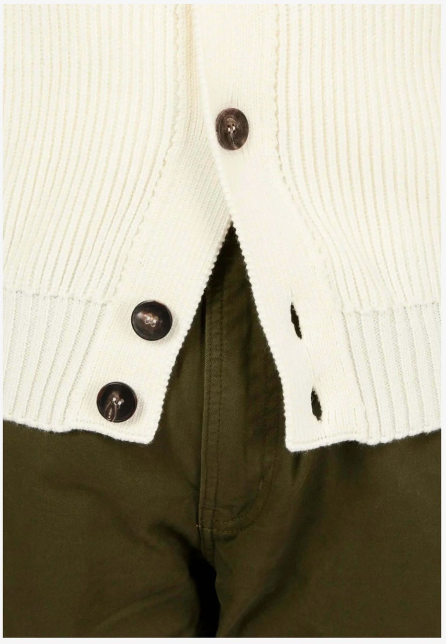 Filippo De Laurentiis Ribbed Knit Merino Wool Cardigan Neutraal