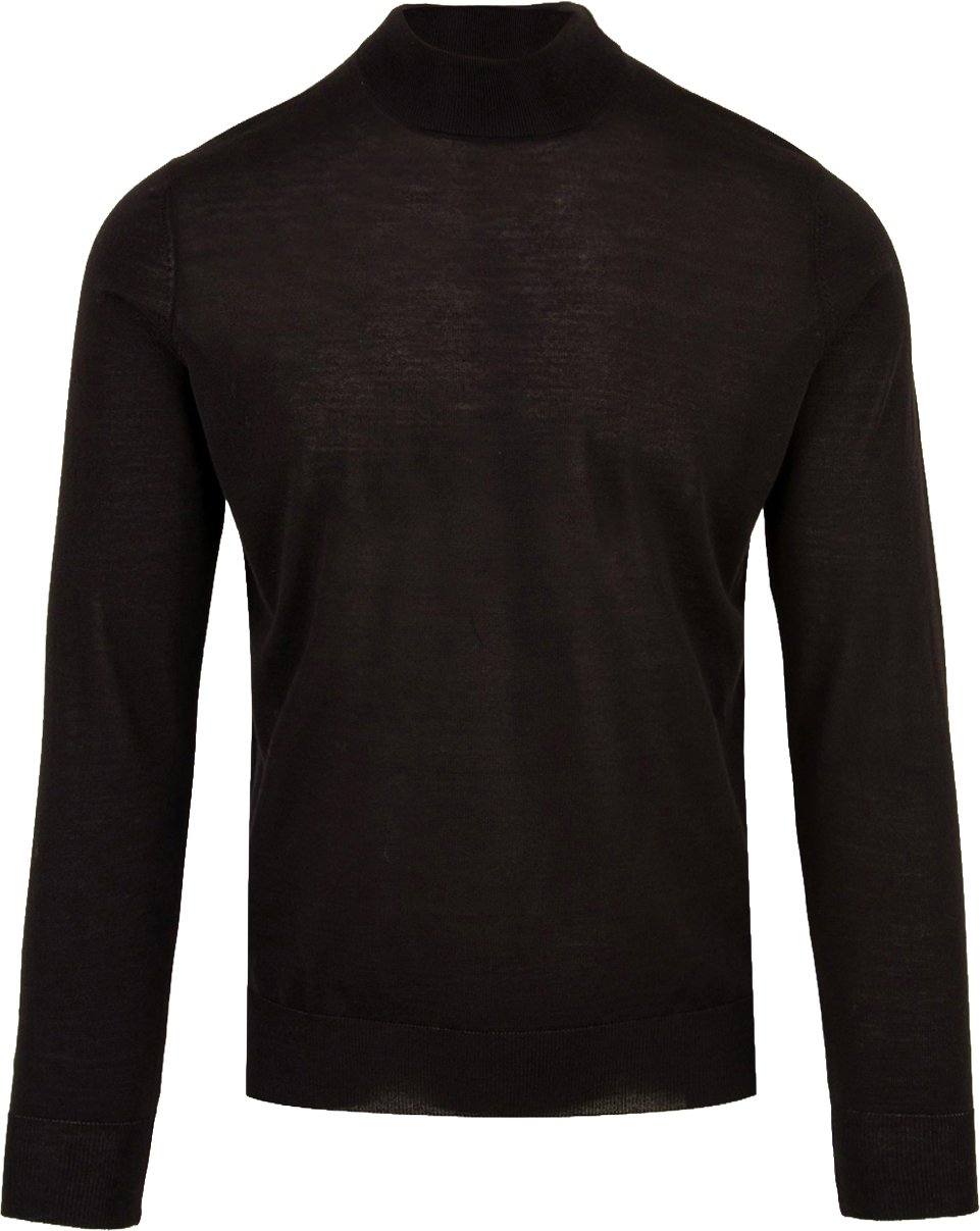 Filippo De Laurentiis Elegant Black Merino Turtleneck Sweater Zwart