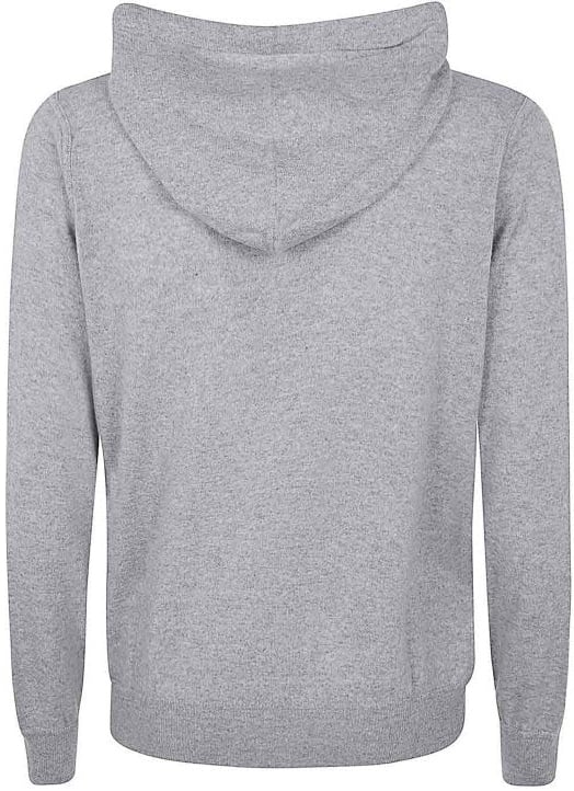 Filippo De Laurentiis Full-Zip Hooded Cardigan In Wool Grijs