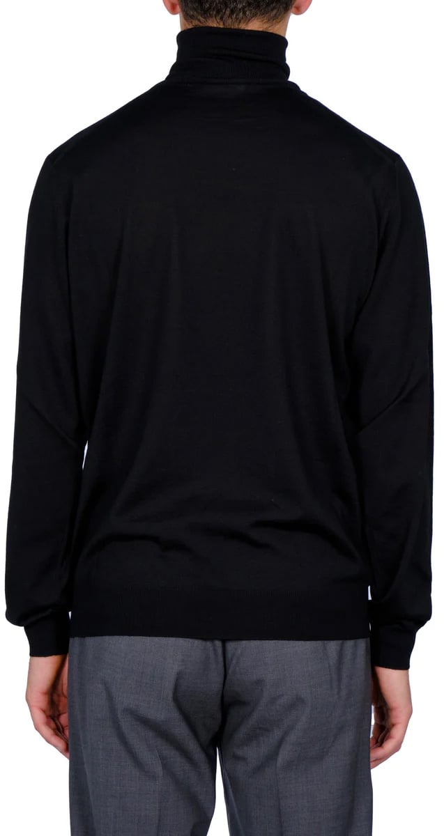 Filippo De Laurentiis Fitted Merino Wool Turtleneck Sweater Zwart