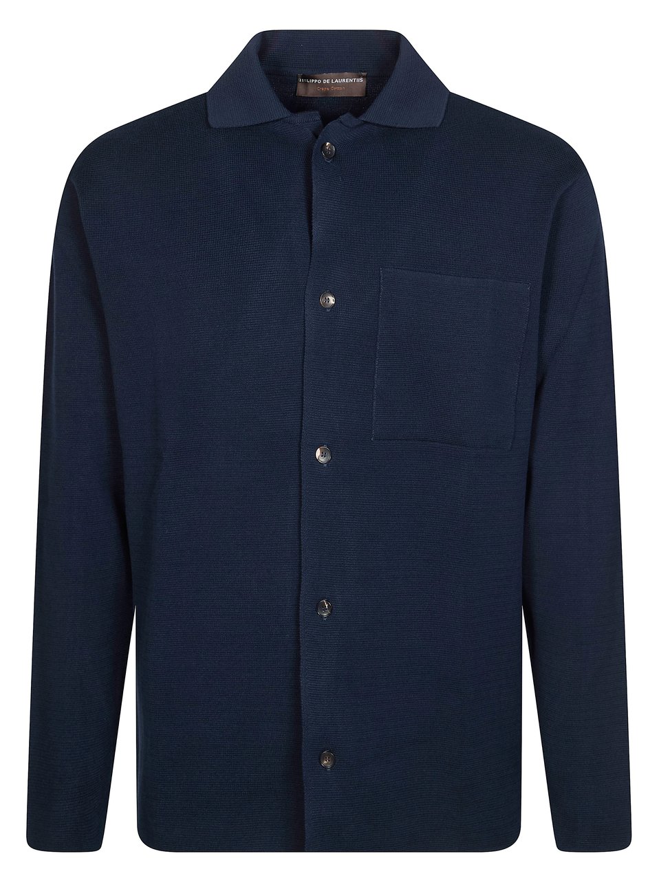 Filippo De Laurentiis Dark Navy Knit Shirt Jacket Zwart