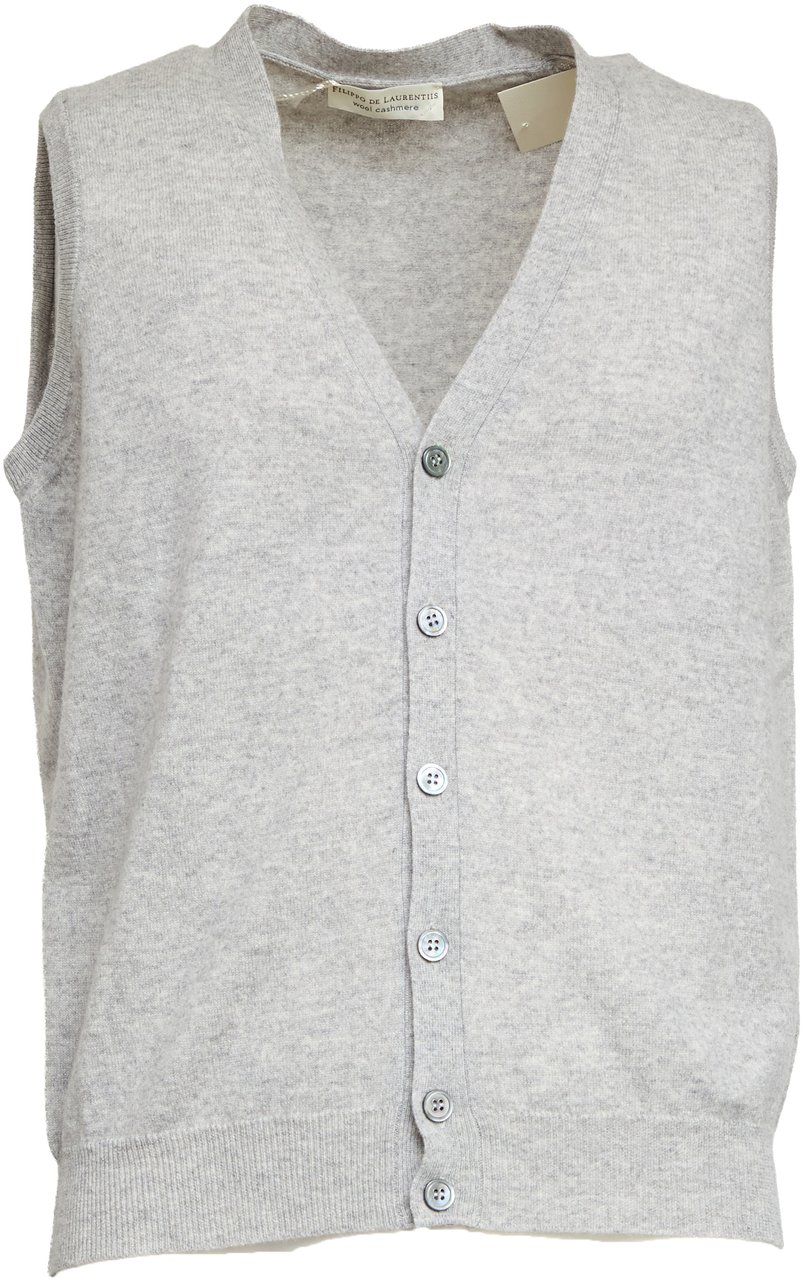 Filippo De Laurentiis Gilet Con Bottoni In Lana, Cashmere Grijs