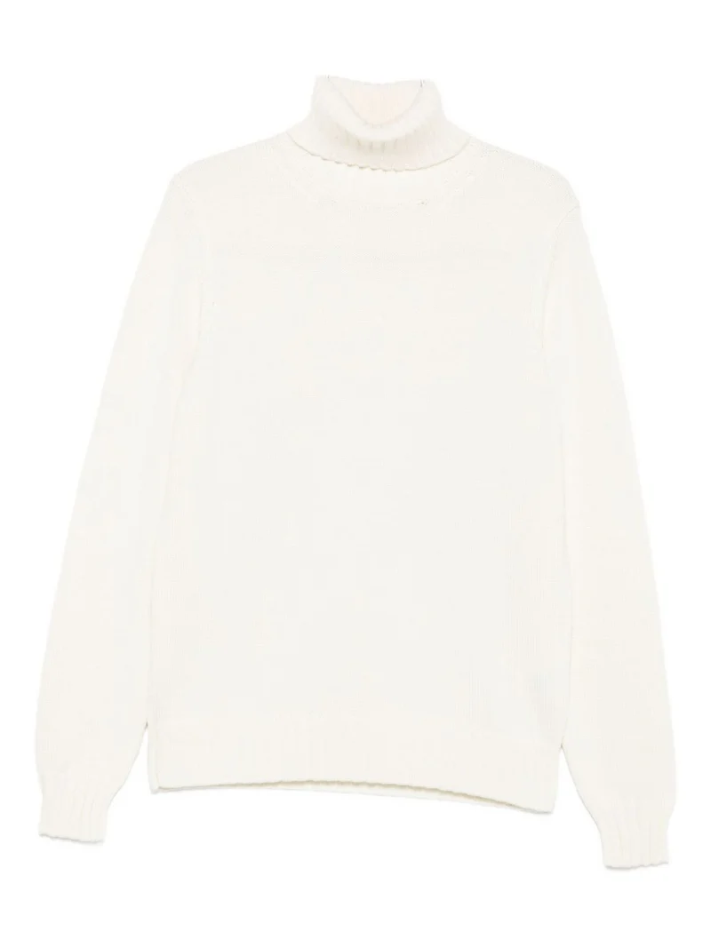 Filippo De Laurentiis Refined Turtleneck Sweater In Creamy Off-White Merino Wool Wit