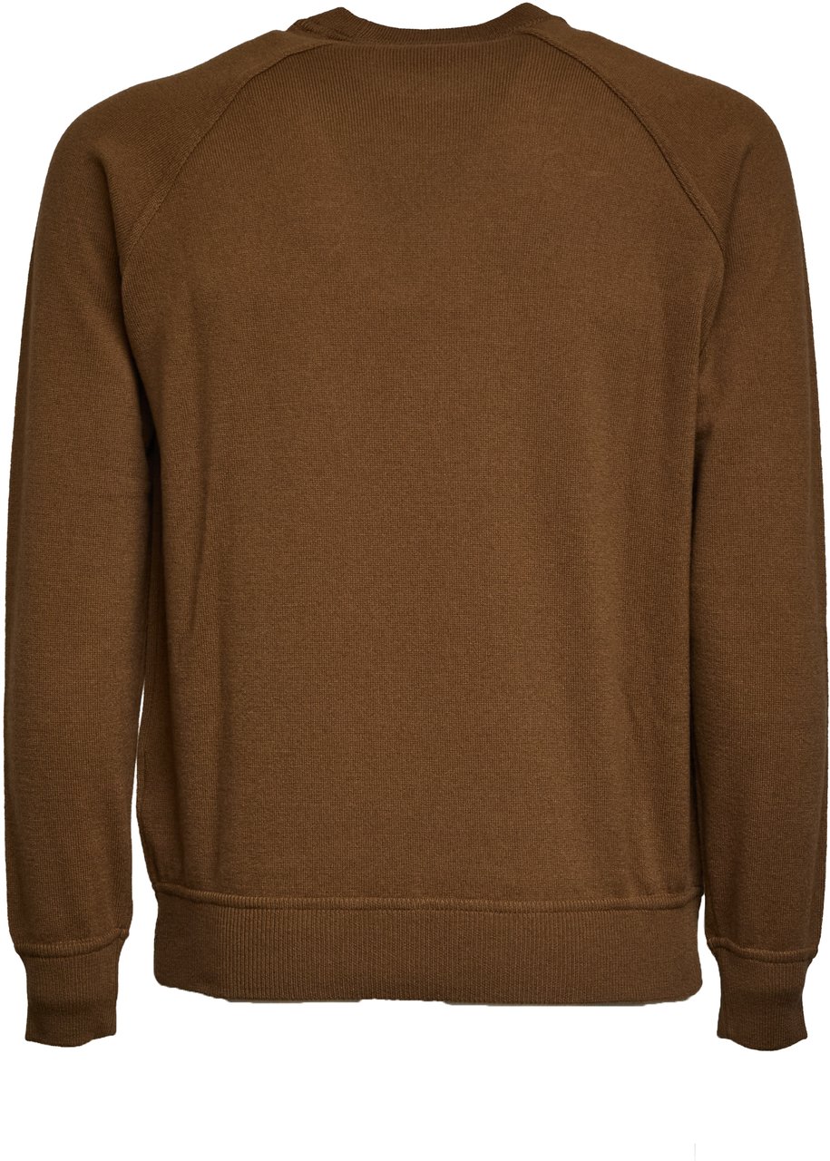 Filippo De Laurentiis Maglia Felpa Girocollo Raglan In Lana, Cashmere Bruin