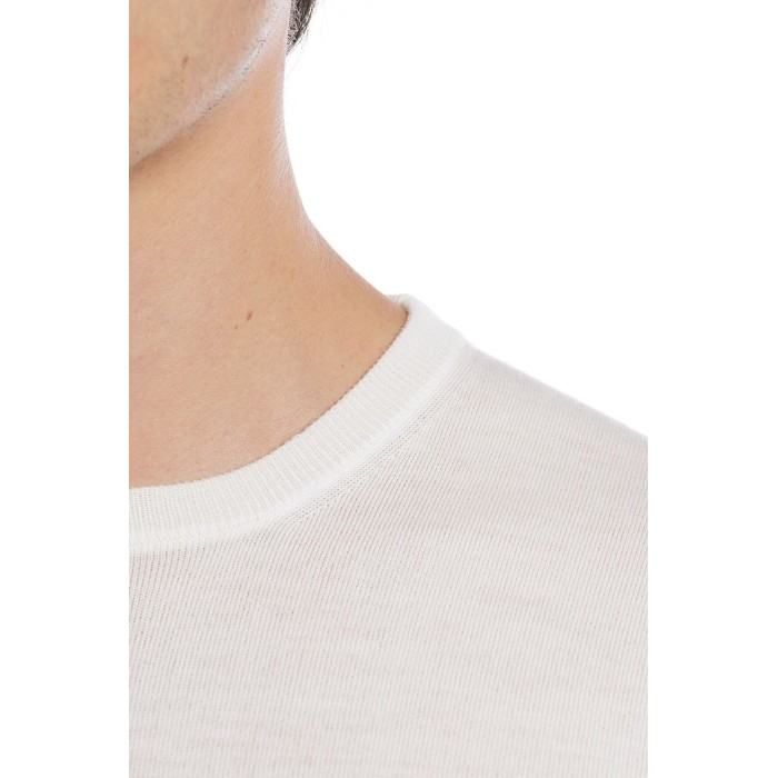 Filippo De Laurentiis Long-Sleeve Crew Neck Sweater In Fine Merino Wool Wit