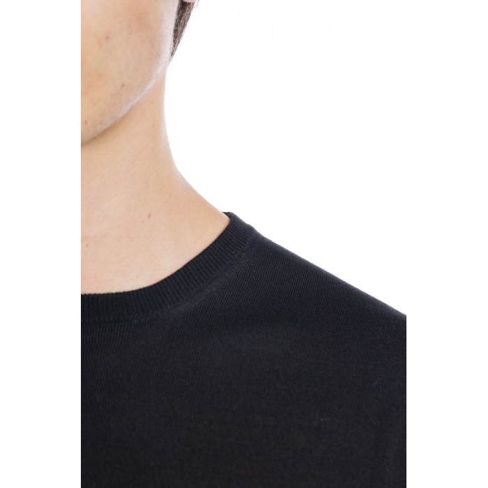 Filippo De Laurentiis Merino Wool Sweater With Classic Crew Neckline Zwart