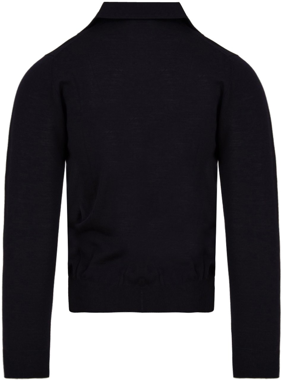 Filippo De Laurentiis Navy Blue Paramontura Merino Polo Zwart