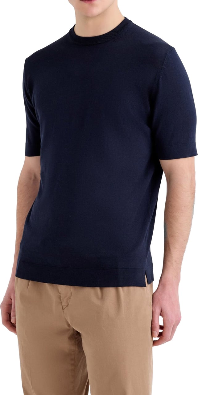 Filippo De Laurentiis Tshirt Mc T-shirts Donkerblauw Ts0mc Cr14r Blauw