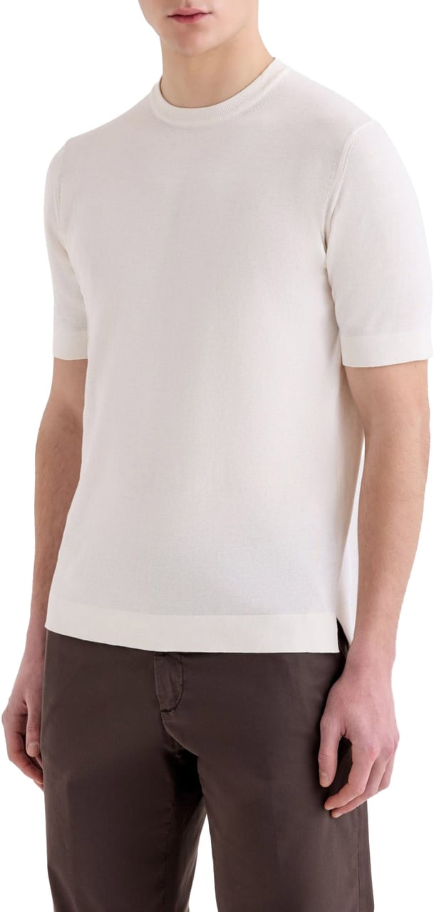 Filippo De Laurentiis Tshirt Mc T-shirts Ecru Ts0mc Cr14r Wit