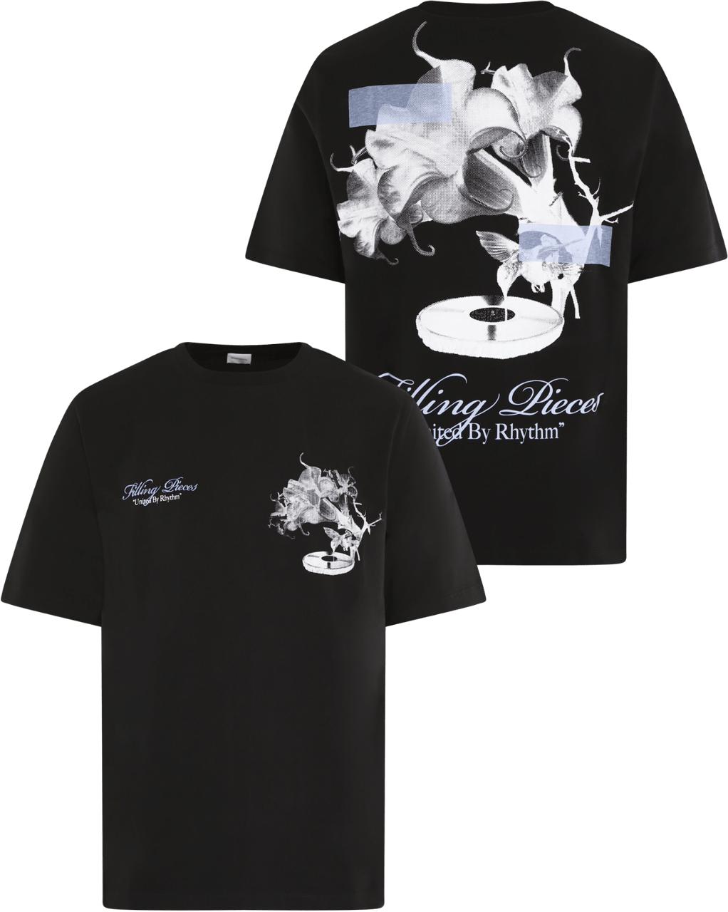 Filling Pieces Heren Grammophone T-Shirt Zwart Zwart