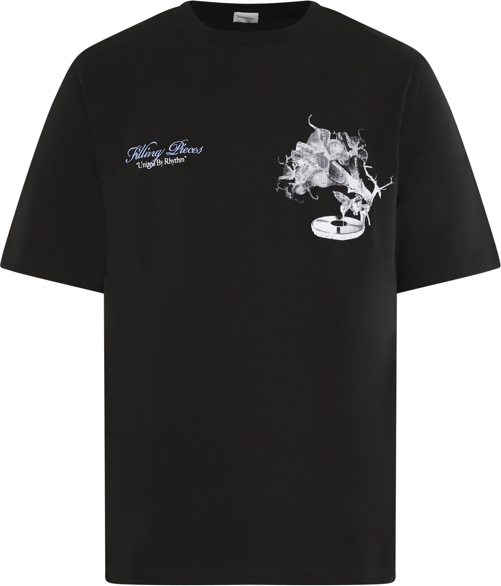 Filling Pieces Heren Grammophone T-Shirt Zwart Zwart