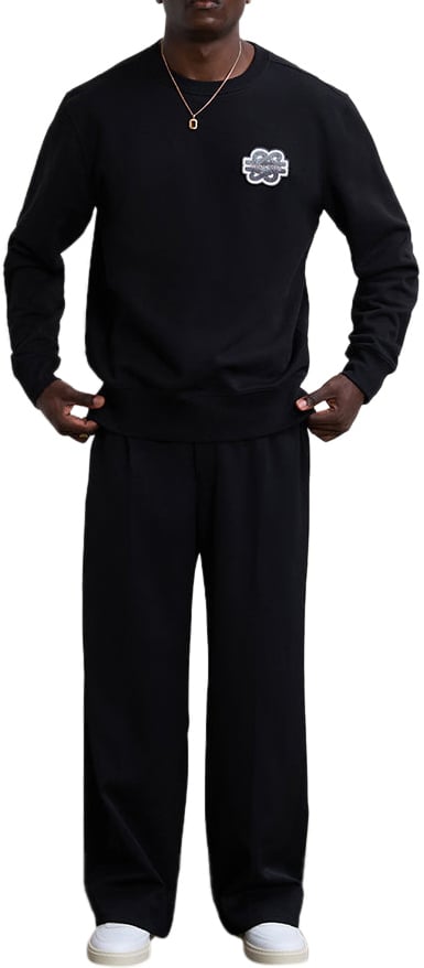 Filling Pieces Sweatshirt Gowtu Tonal Black Zwart