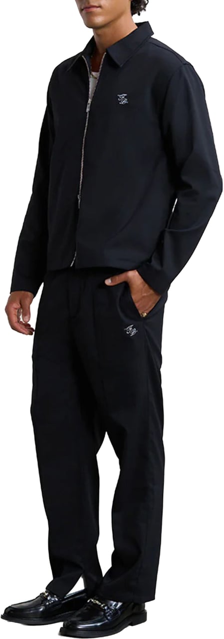 Filling Pieces 422550500247 Pantalons Zwart Coach Pants Twill Wool Zwart