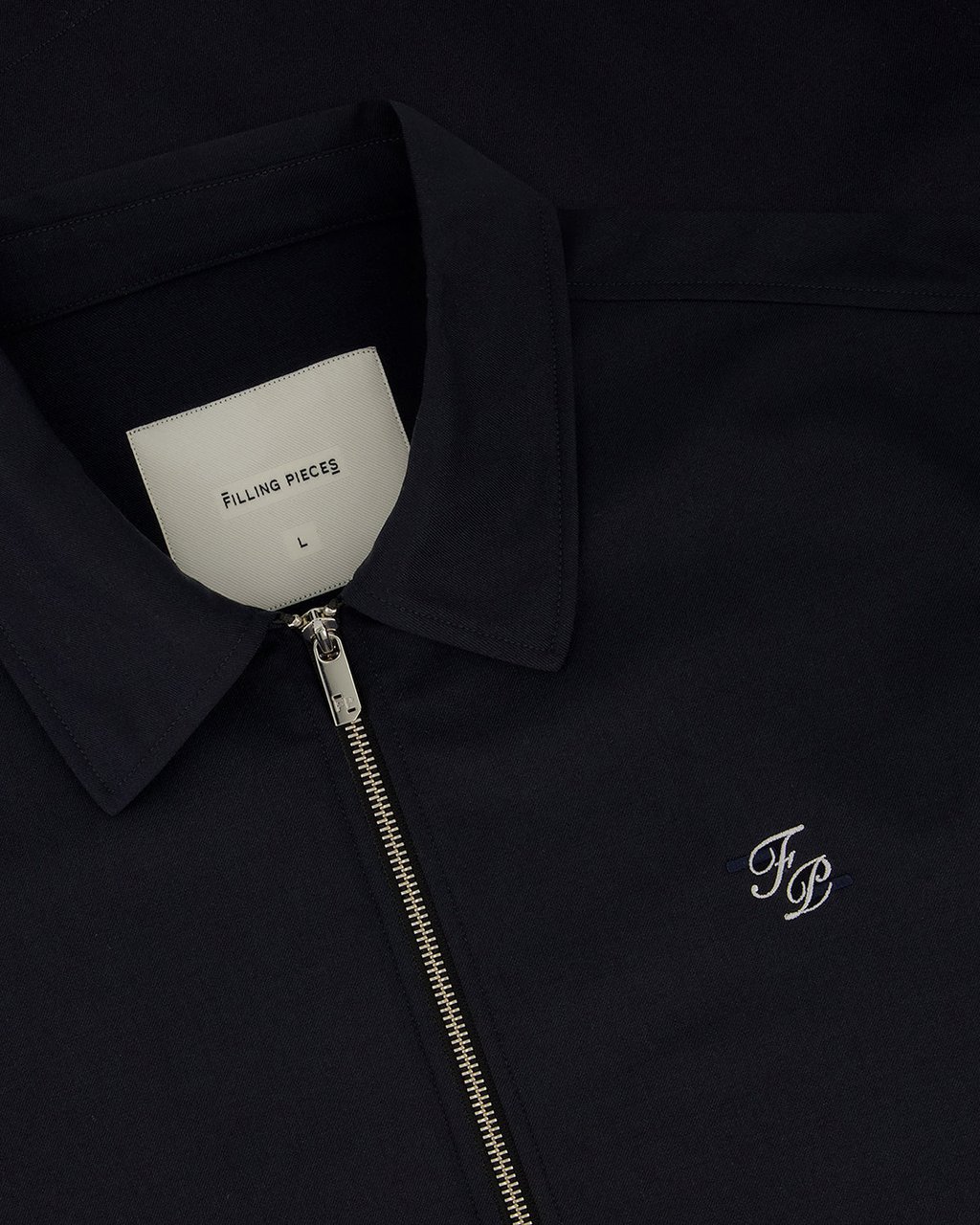 Filling Pieces Coach Jacket Twill Wool Navy Blauw