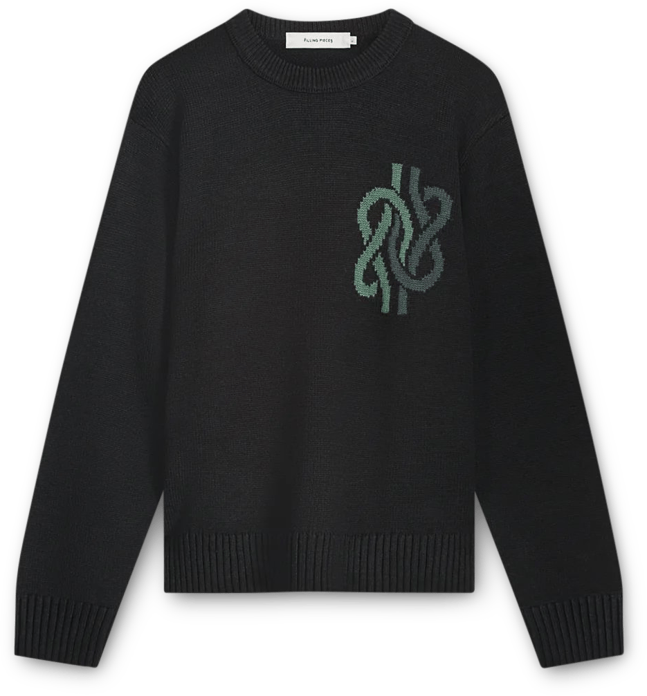 Filling Pieces Heren Knit Sweater Knot Zwart Zwart