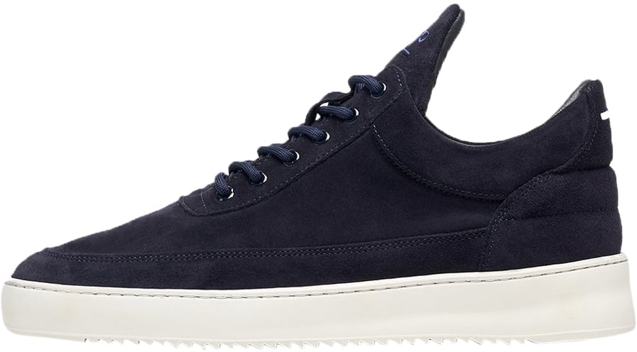 Filling Pieces Low Top Organic Suede Navy Blauw
