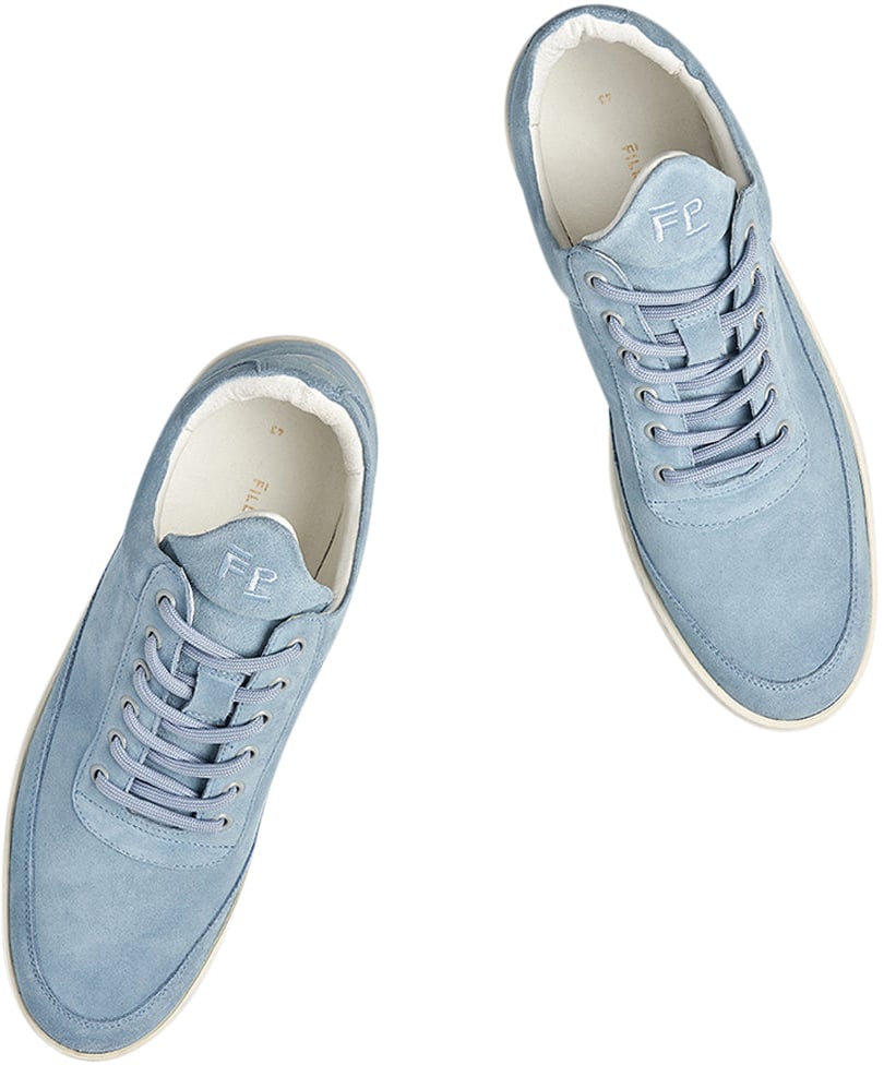 Filling Pieces Low Top Organic Suede Sky Blauw