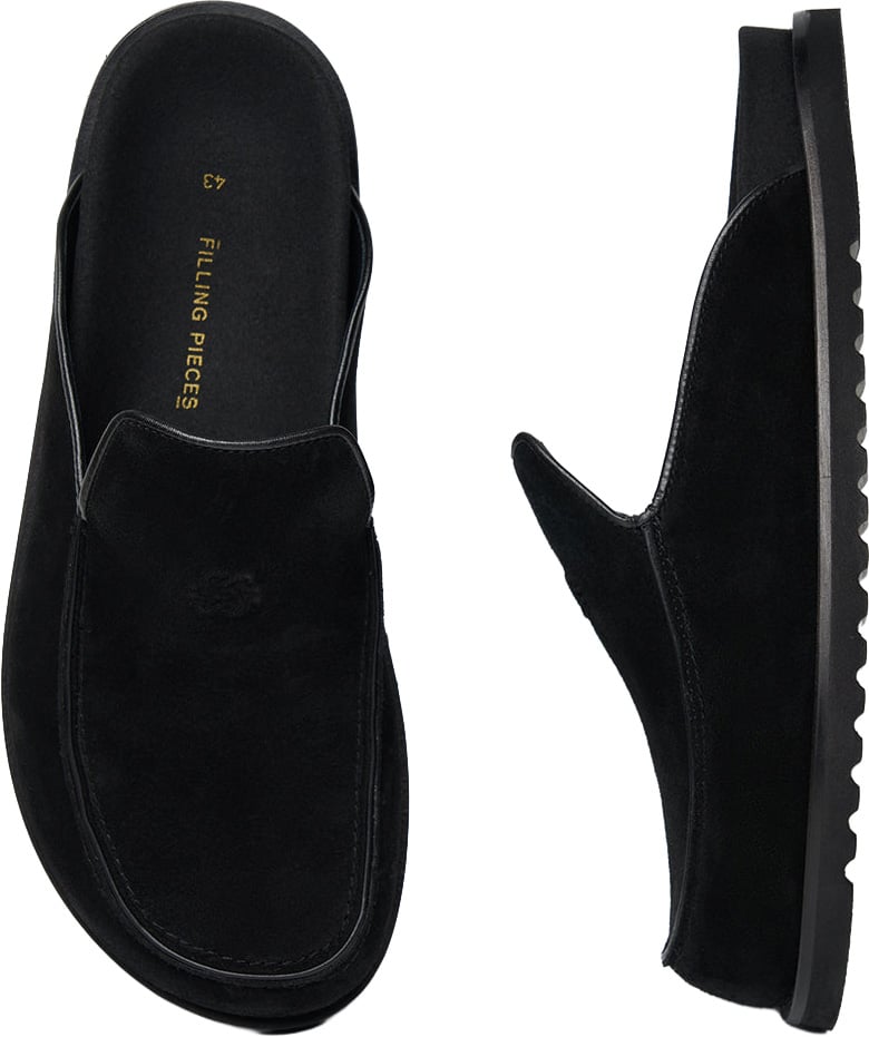 Filling Pieces Clog Suede Black Zwart