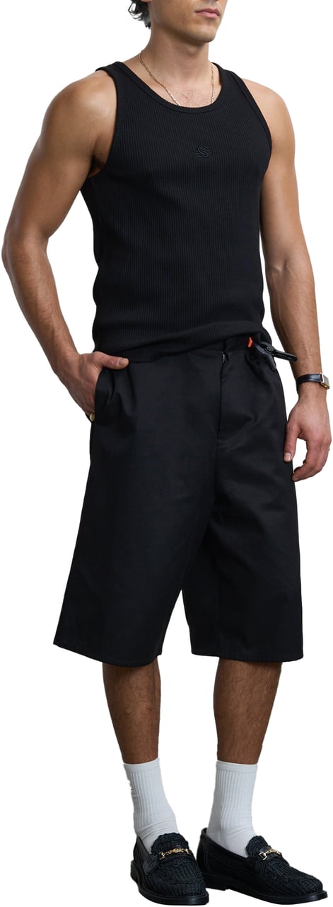 Filling Pieces Tank Top Ribbed Black Zwart