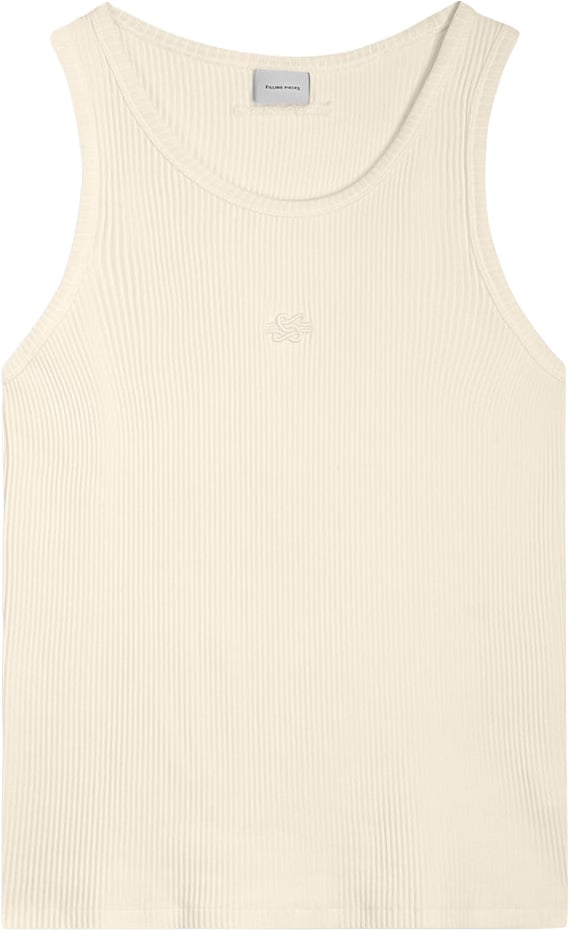 Filling Pieces Tank Top Ribbed Antique White Wit