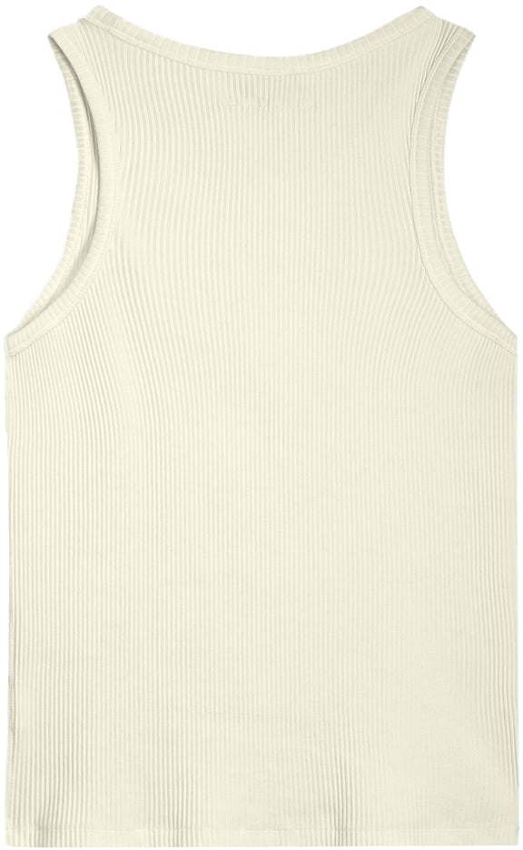 Filling Pieces Tank Top Ribbed Antique White Wit
