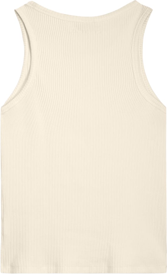 Filling Pieces Tank Top Ribbed Antique White Wit
