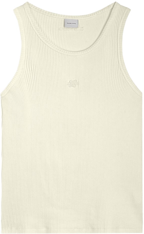 Filling Pieces Tank Top Ribbed Antique White Wit