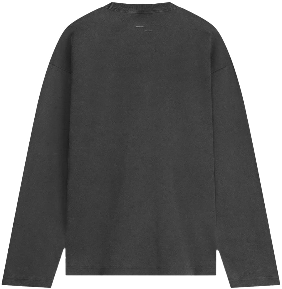 Filling Pieces Longsleeve Boxy Embroidered Vintage Black Zwart