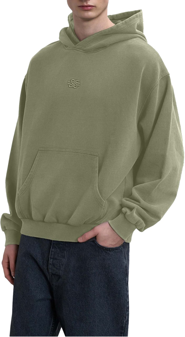Filling Pieces Hoodie Boxy Embroidered Tea Bruin