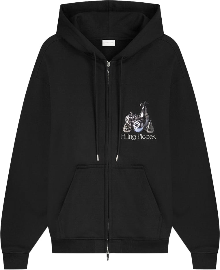 Filling Pieces Zip Hoodie Chrome Fruit Black Zwart