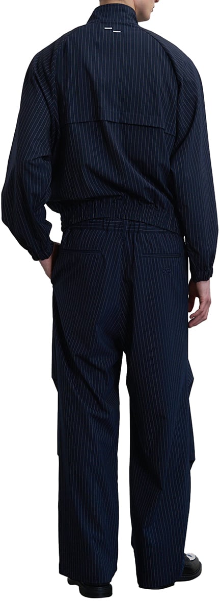 Filling Pieces Drapy Pants Pinstripe Blue Blauw