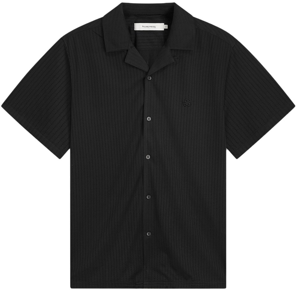 Filling Pieces Resort Shirt Mesh Black Zwart