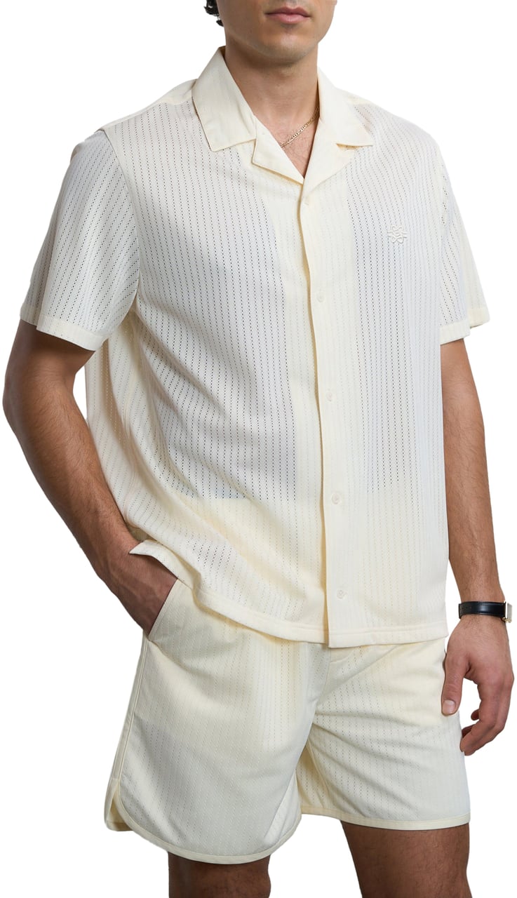 Filling Pieces Resort Shirt Mesh Antique White Wit