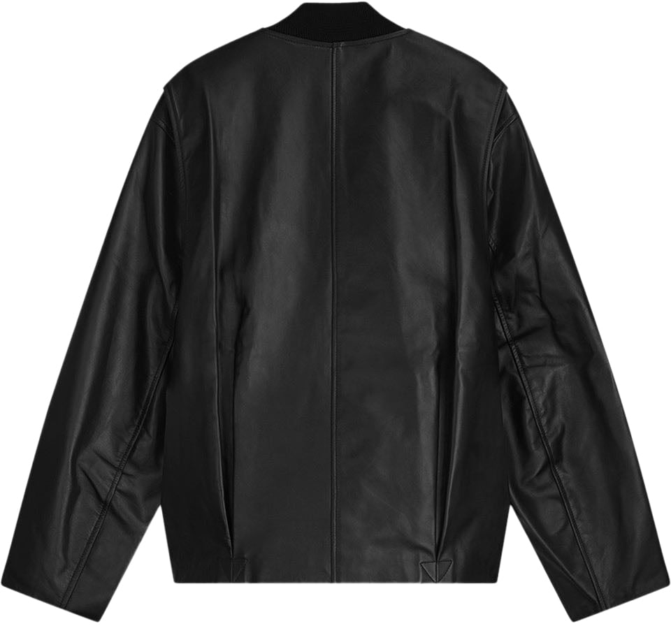 Filling Pieces Leather Bomber Jacket Black Zwart