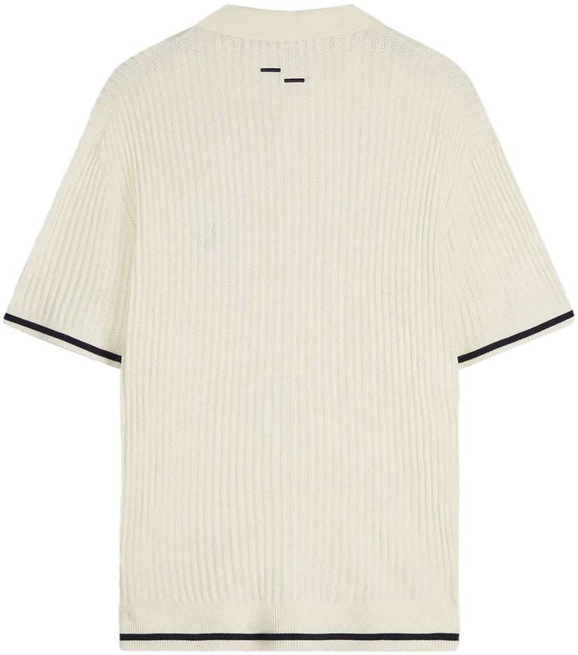 Filling Pieces Fine Knit Polo Antique White Wit