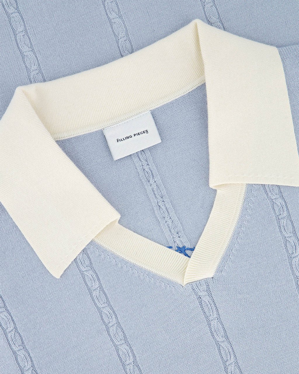 Filling Pieces Knit Football Jersey Skyway Blauw